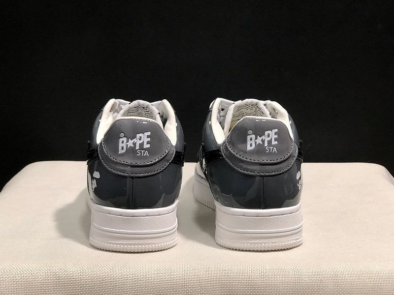 BAPE STA Low Sneakers – Grey/Black/White