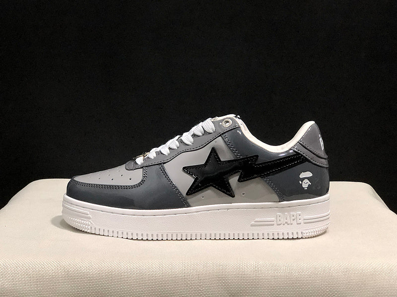 BAPE STA Low Sneakers – Grey/Black/White